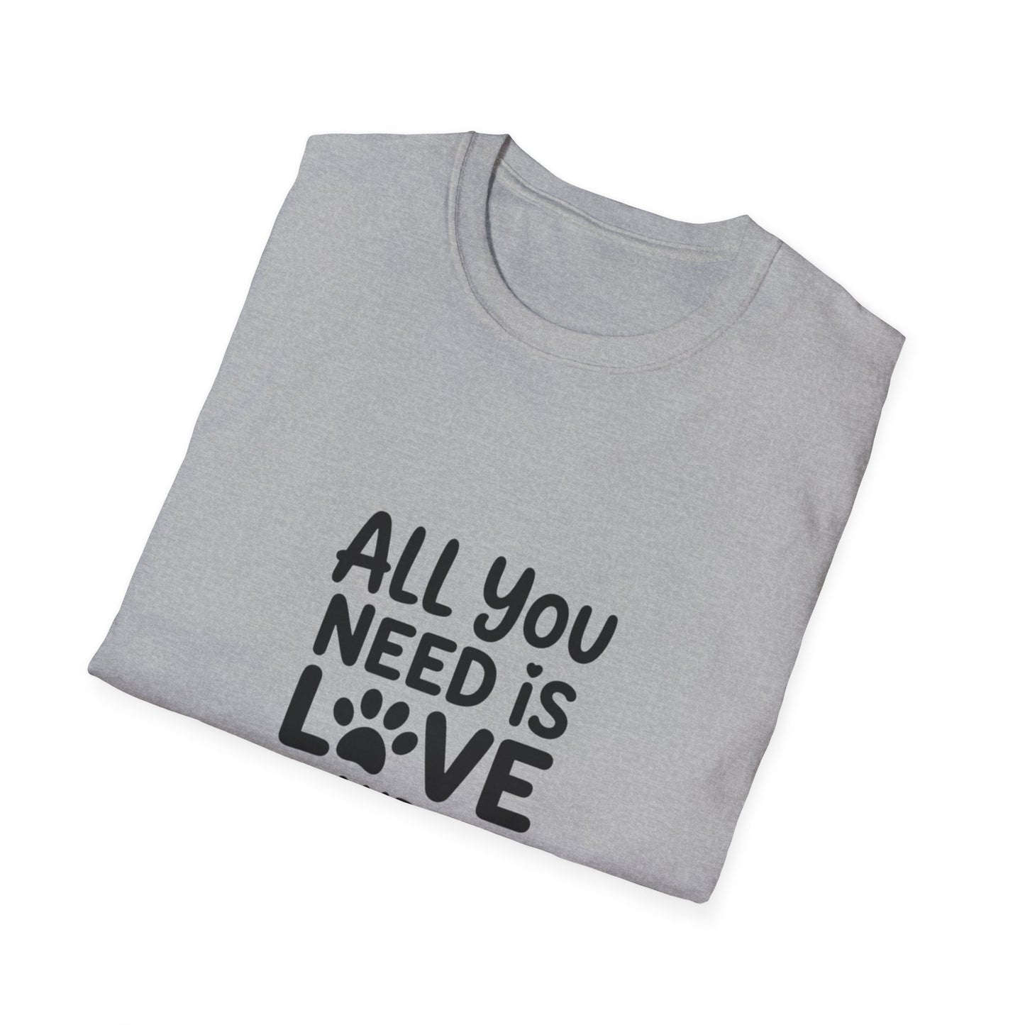 Cat Lover's T-Shirt, All You Need is Love and a Cat Tee, Summer Fun Gift, Animal Lover Top, Cute Cat Apparel, Birthday Present