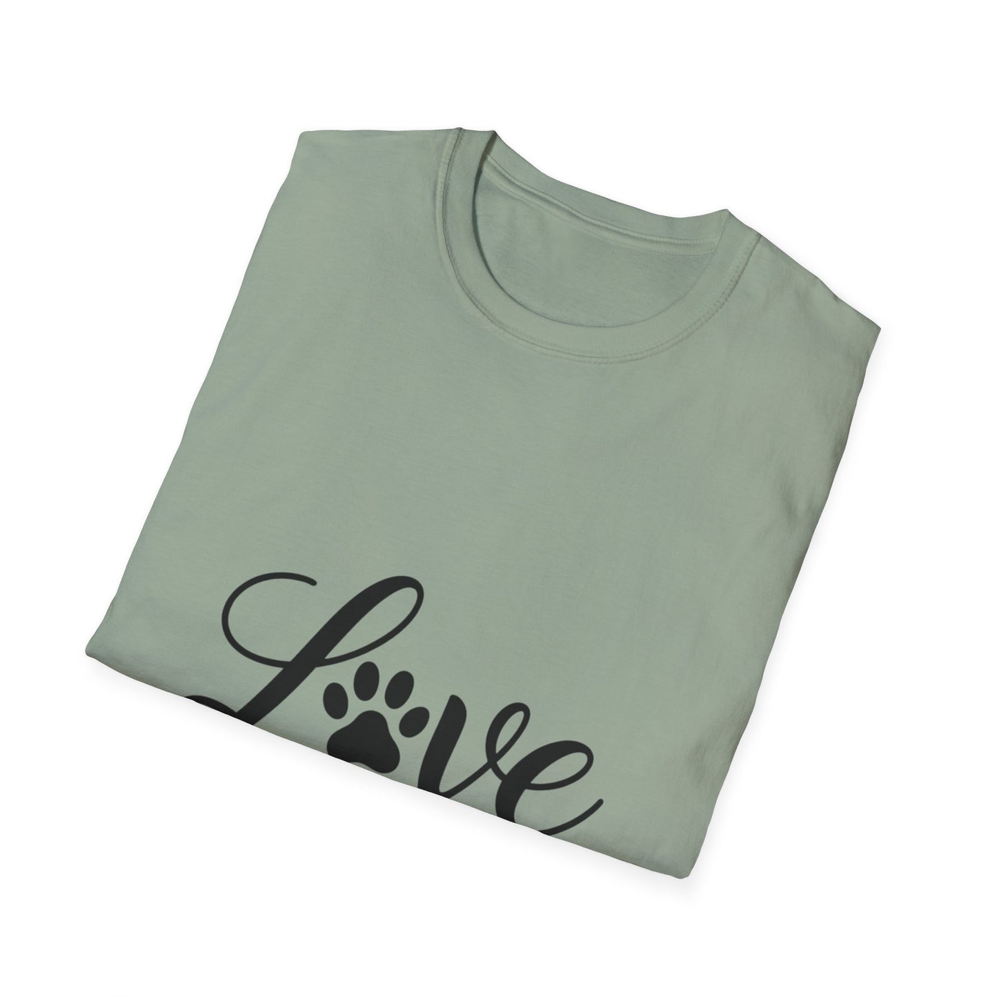 Love Paw Print Unisex T-Shirt | Pet Lover Gift, Cute Animal Tee, Casual Wear, Gift for Dog Lovers, Adoption Awareness