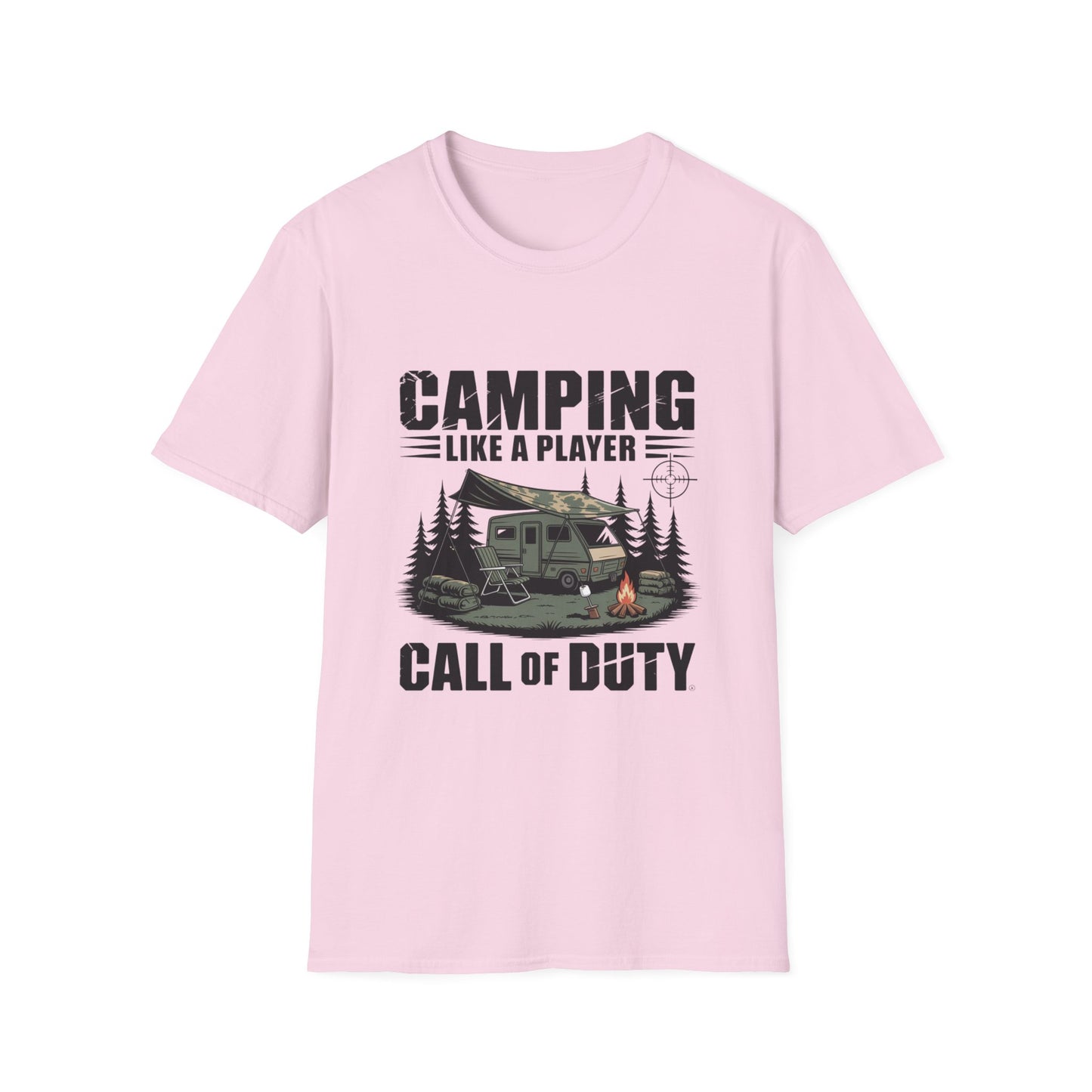 Camping Adventure Unisex Softstyle T-Shirt, Outdoor Enthusiast Tee, Gift for Gamers, Camping Lover Shirt, Casual Wear, Summer T-Shirt