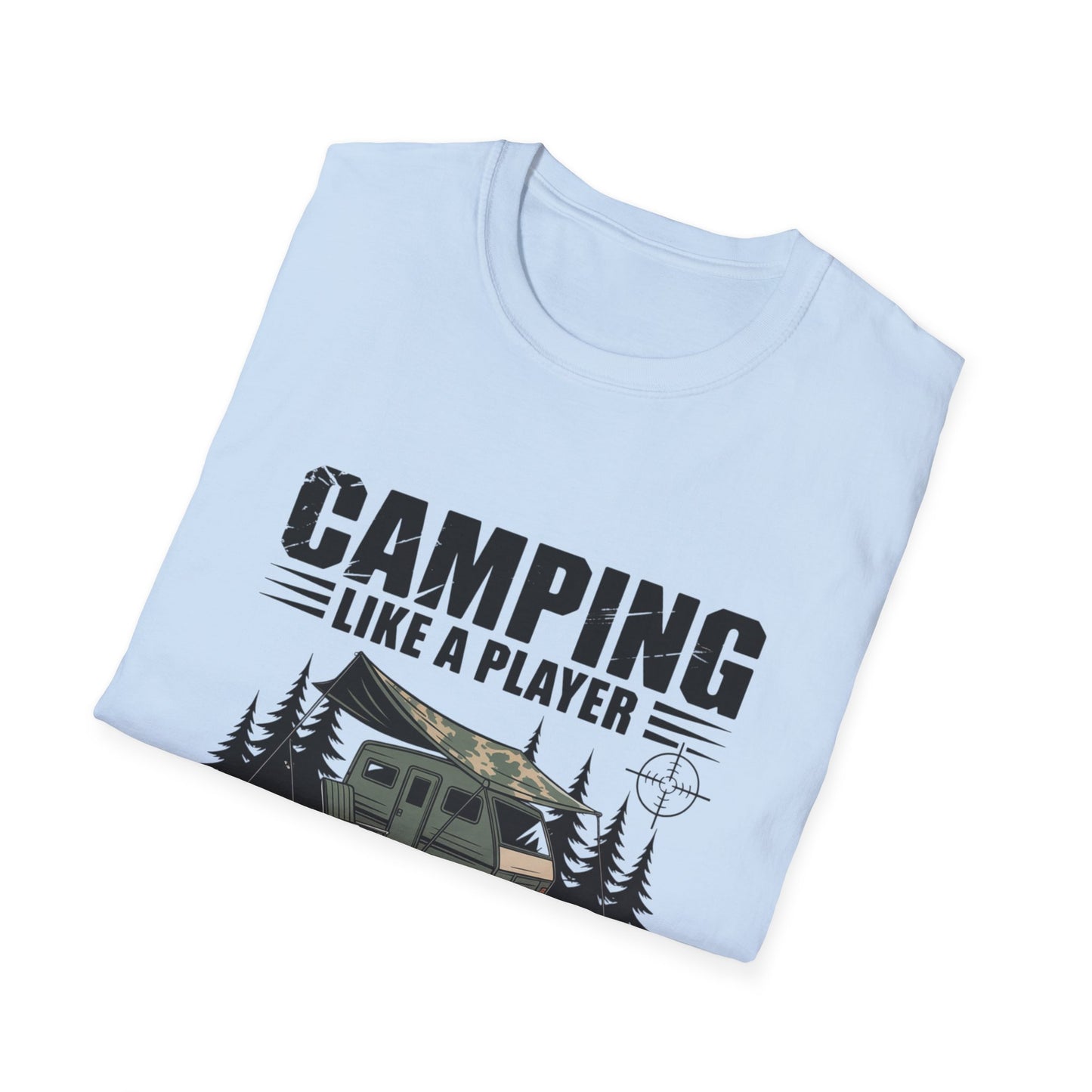 Camping Adventure Unisex Softstyle T-Shirt, Outdoor Enthusiast Tee, Gift for Gamers, Camping Lover Shirt, Casual Wear, Summer T-Shirt
