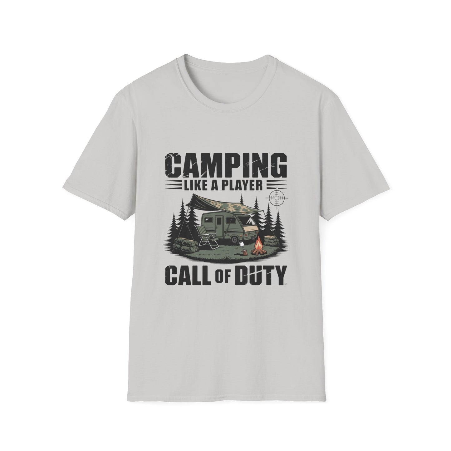 Camping Adventure Unisex Softstyle T-Shirt, Outdoor Enthusiast Tee, Gift for Gamers, Camping Lover Shirt, Casual Wear, Summer T-Shirt