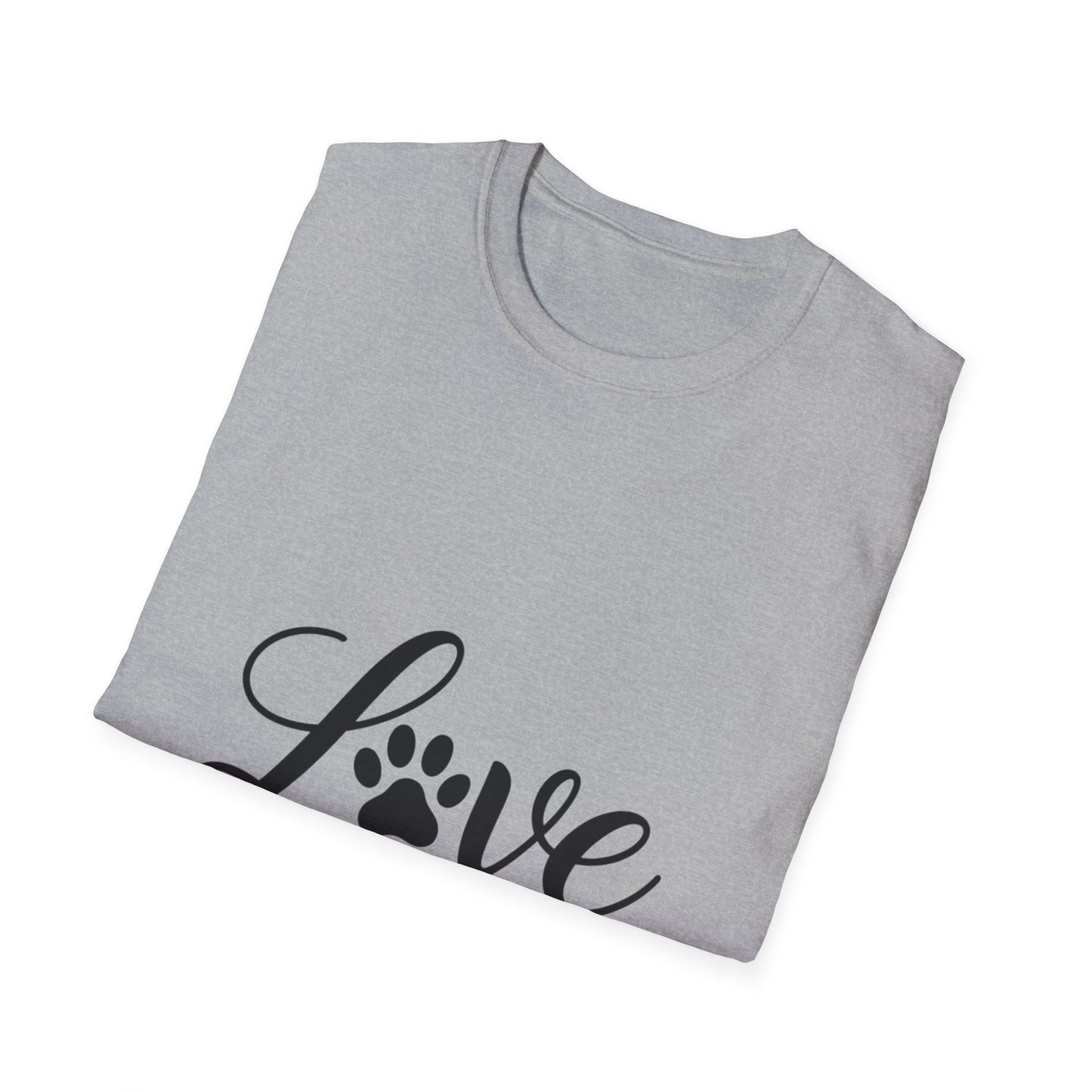 Love Paw Print Unisex T-Shirt | Pet Lover Gift, Cute Animal Tee, Casual Wear, Gift for Dog Lovers, Adoption Awareness