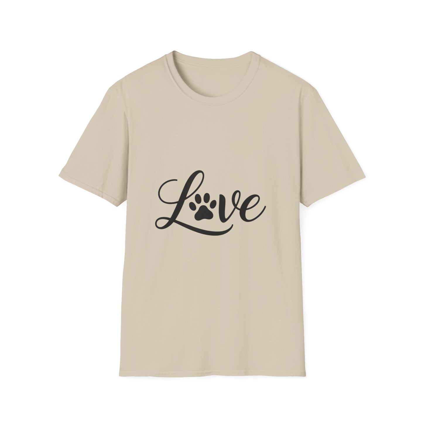 Love Paw Print Unisex T-Shirt | Pet Lover Gift, Cute Animal Tee, Casual Wear, Gift for Dog Lovers, Adoption Awareness