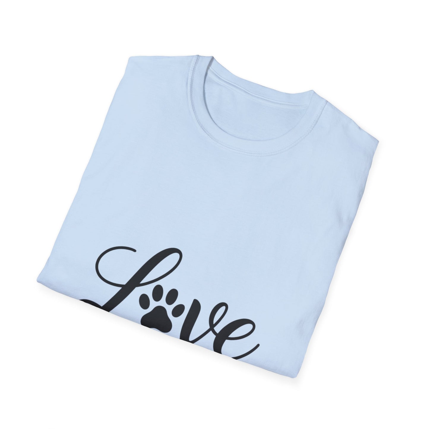Love Paw Print Unisex T-Shirt | Pet Lover Gift, Cute Animal Tee, Casual Wear, Gift for Dog Lovers, Adoption Awareness