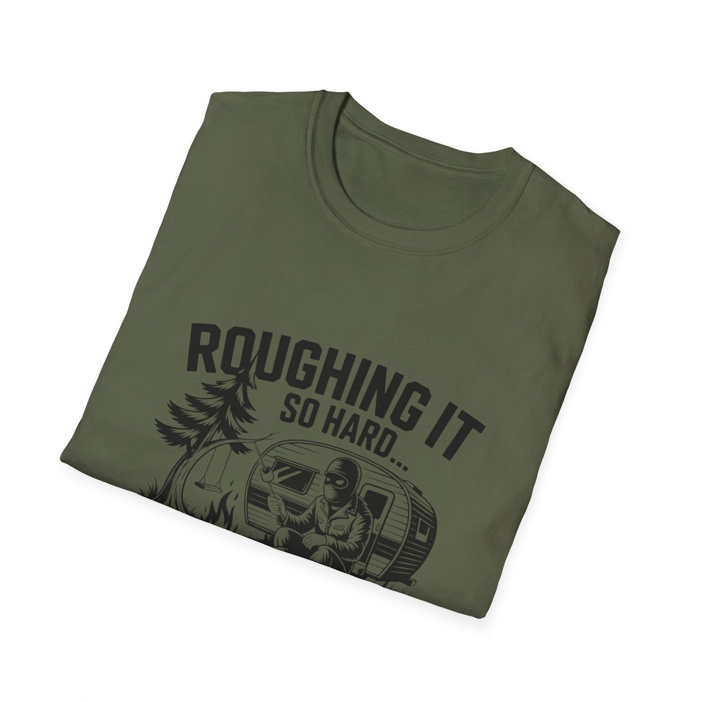 Roughing It T-Shirt, Outdoor Adventure Shirt, Camping Gift, Men's Camping Tee, Funny Vacation Shirt, Nature Lover Apparel
