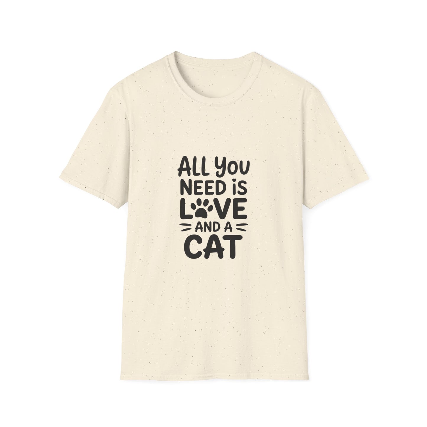 Cat Lover's T-Shirt, All You Need is Love and a Cat Tee, Summer Fun Gift, Animal Lover Top, Cute Cat Apparel, Birthday Present