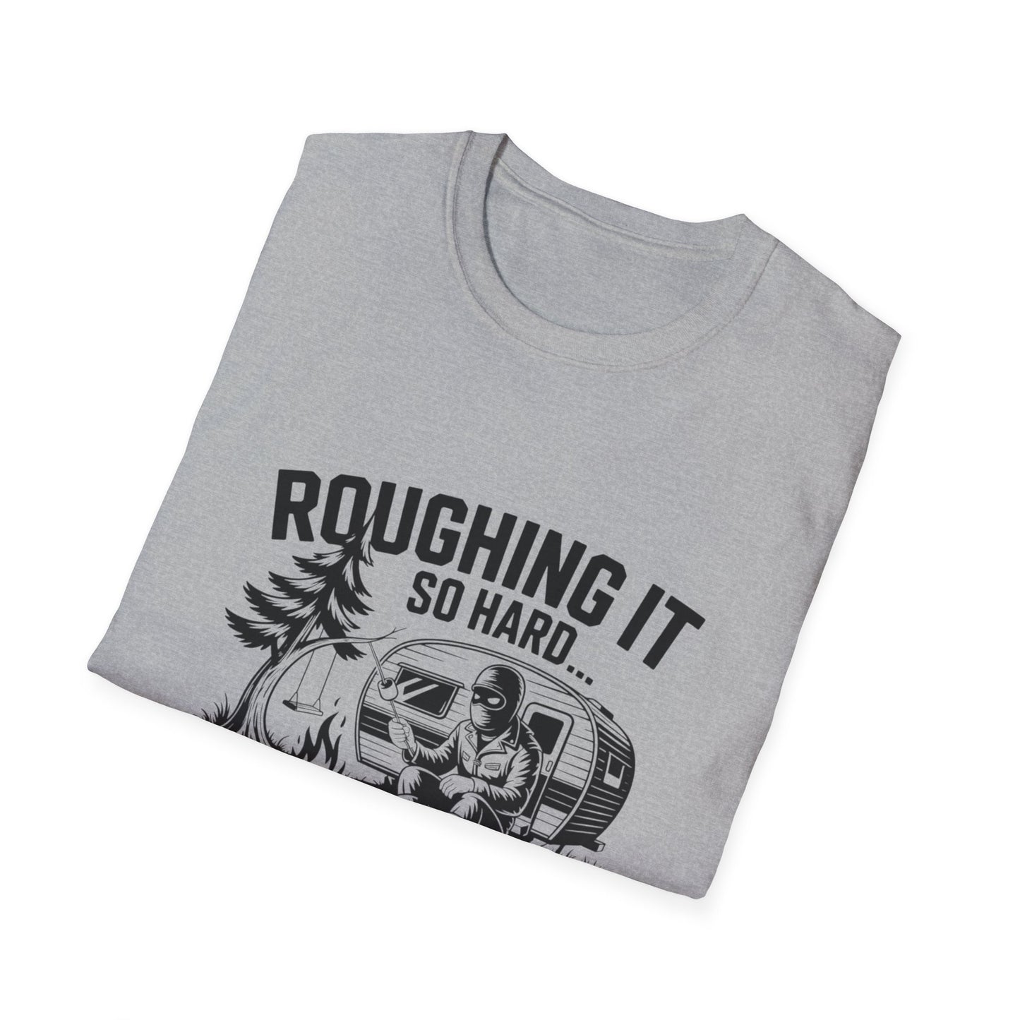 Roughing It T-Shirt, Outdoor Adventure Shirt, Camping Gift, Men's Camping Tee, Funny Vacation Shirt, Nature Lover Apparel