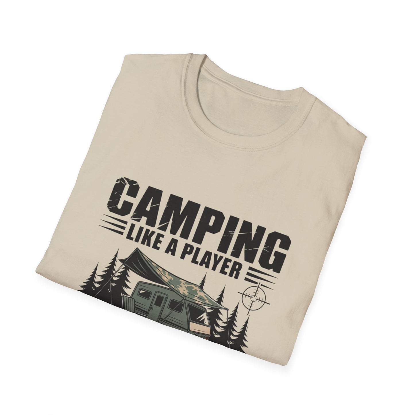 Camping Adventure Unisex Softstyle T-Shirt, Outdoor Enthusiast Tee, Gift for Gamers, Camping Lover Shirt, Casual Wear, Summer T-Shirt