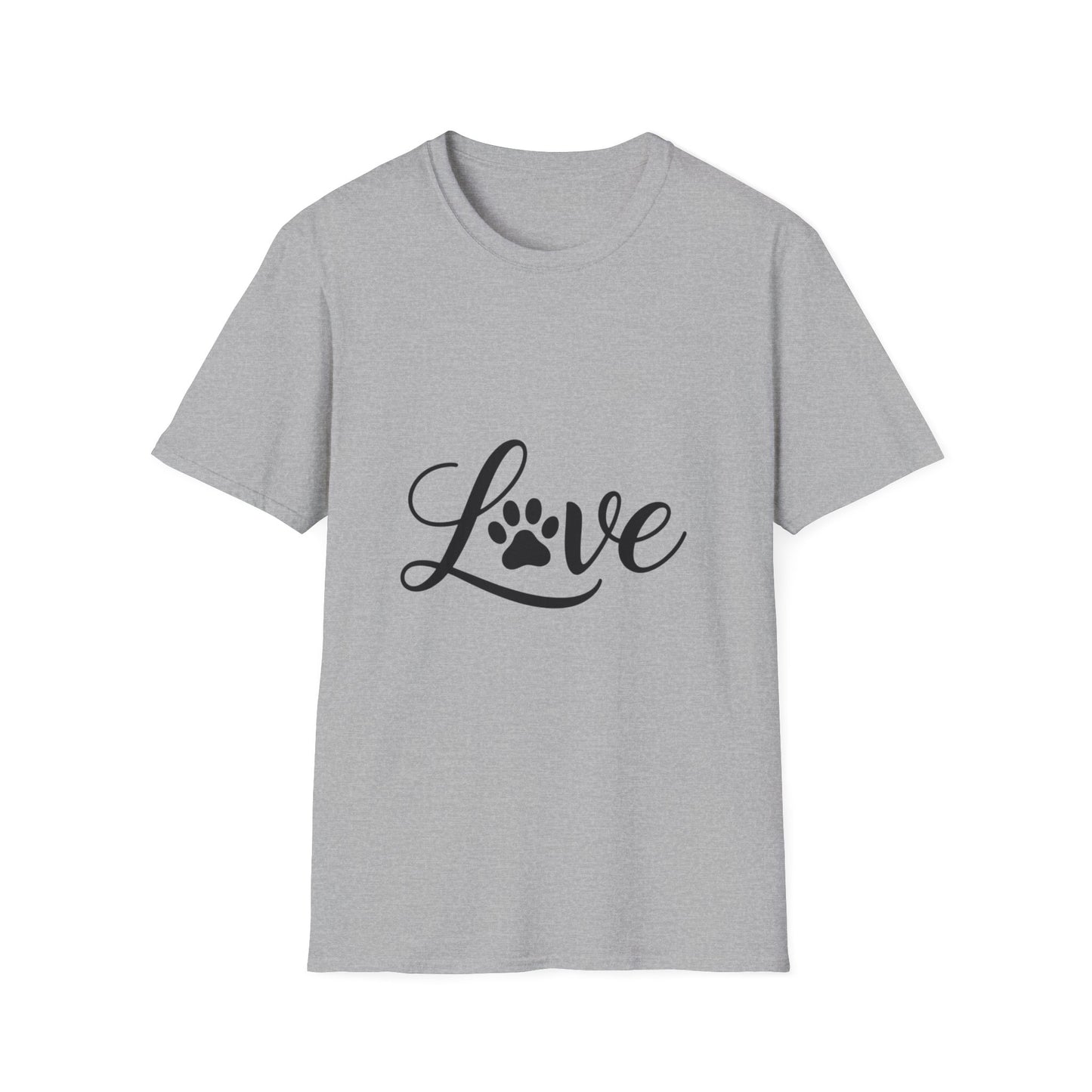 Love Paw Print Unisex T-Shirt | Pet Lover Gift, Cute Animal Tee, Casual Wear, Gift for Dog Lovers, Adoption Awareness