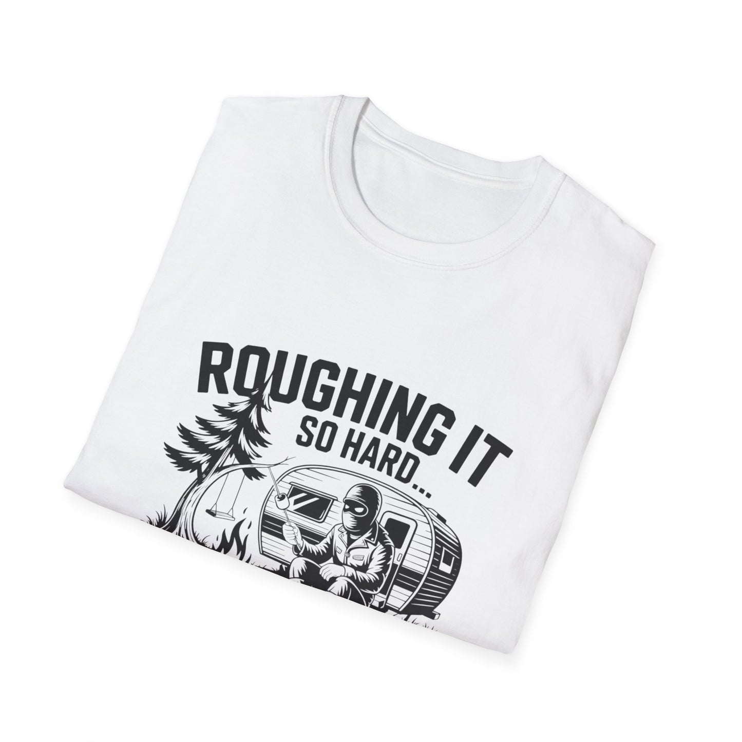 Roughing It T-Shirt, Outdoor Adventure Shirt, Camping Gift, Men's Camping Tee, Funny Vacation Shirt, Nature Lover Apparel