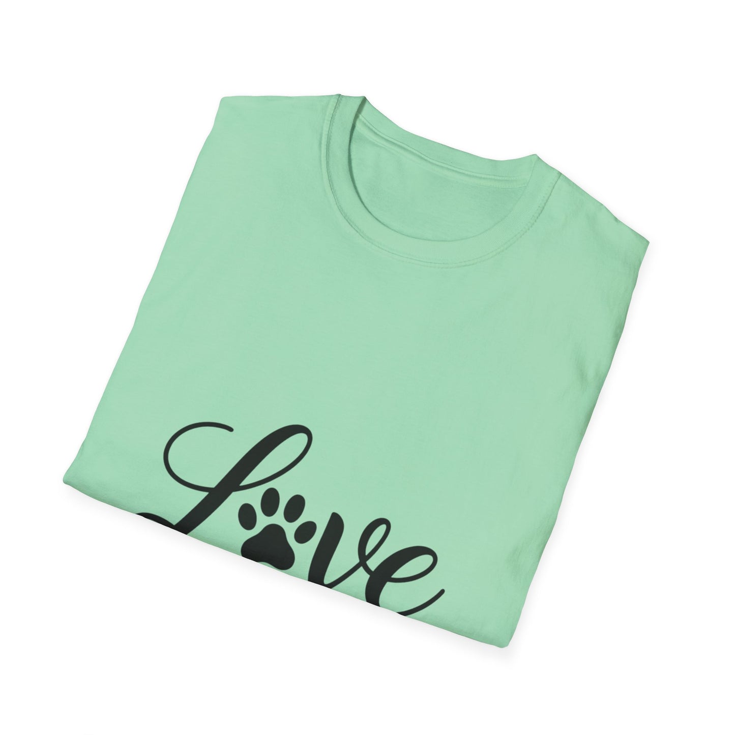 Love Paw Print Unisex T-Shirt | Pet Lover Gift, Cute Animal Tee, Casual Wear, Gift for Dog Lovers, Adoption Awareness