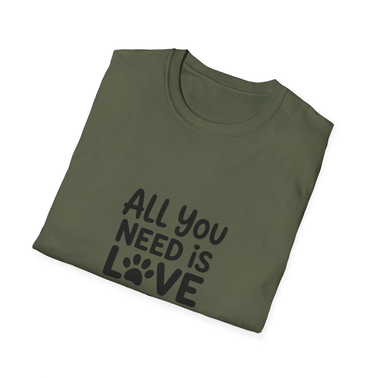 Cat Lover's T-Shirt, All You Need is Love and a Cat Tee, Summer Fun Gift, Animal Lover Top, Cute Cat Apparel, Birthday Present