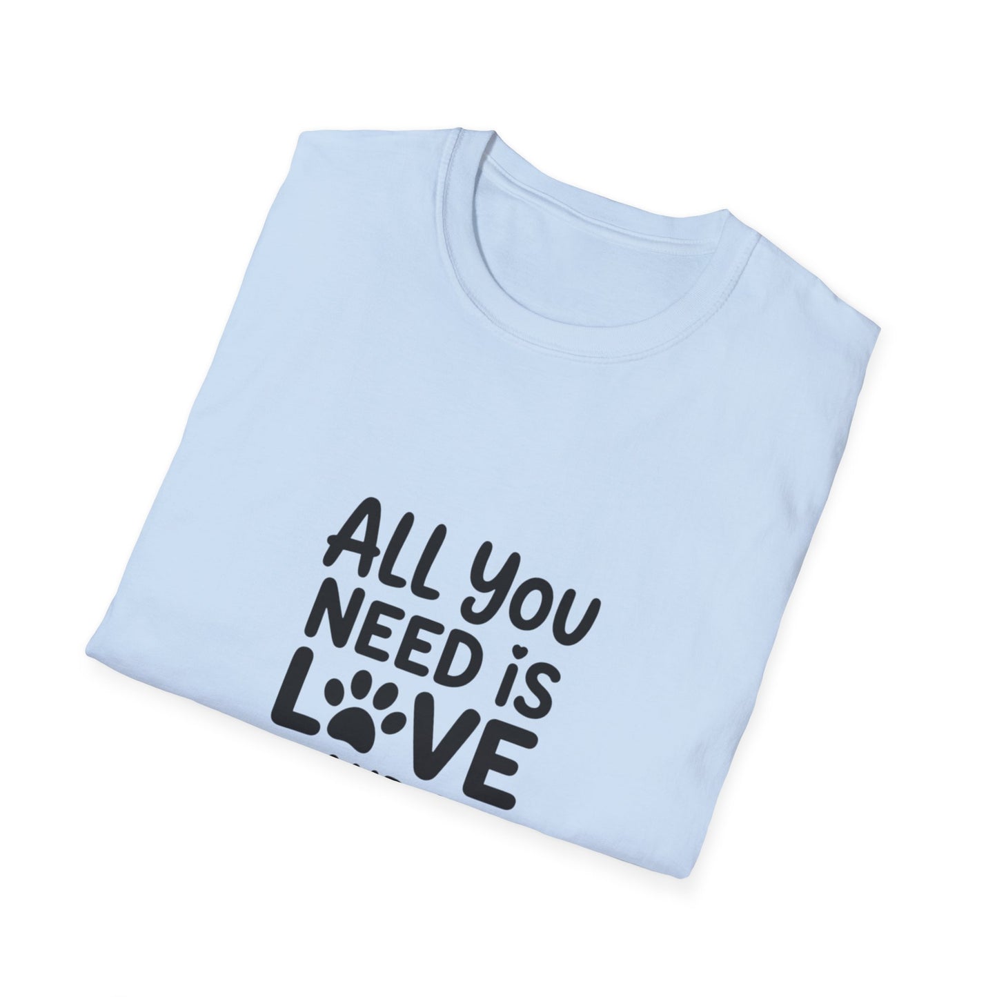 Cat Lover's T-Shirt, All You Need is Love and a Cat Tee, Summer Fun Gift, Animal Lover Top, Cute Cat Apparel, Birthday Present