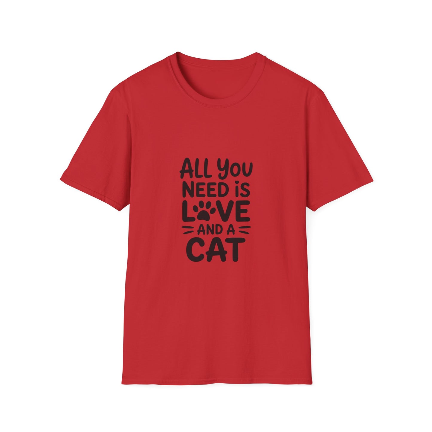 Cat Lover's T-Shirt, All You Need is Love and a Cat Tee, Summer Fun Gift, Animal Lover Top, Cute Cat Apparel, Birthday Present