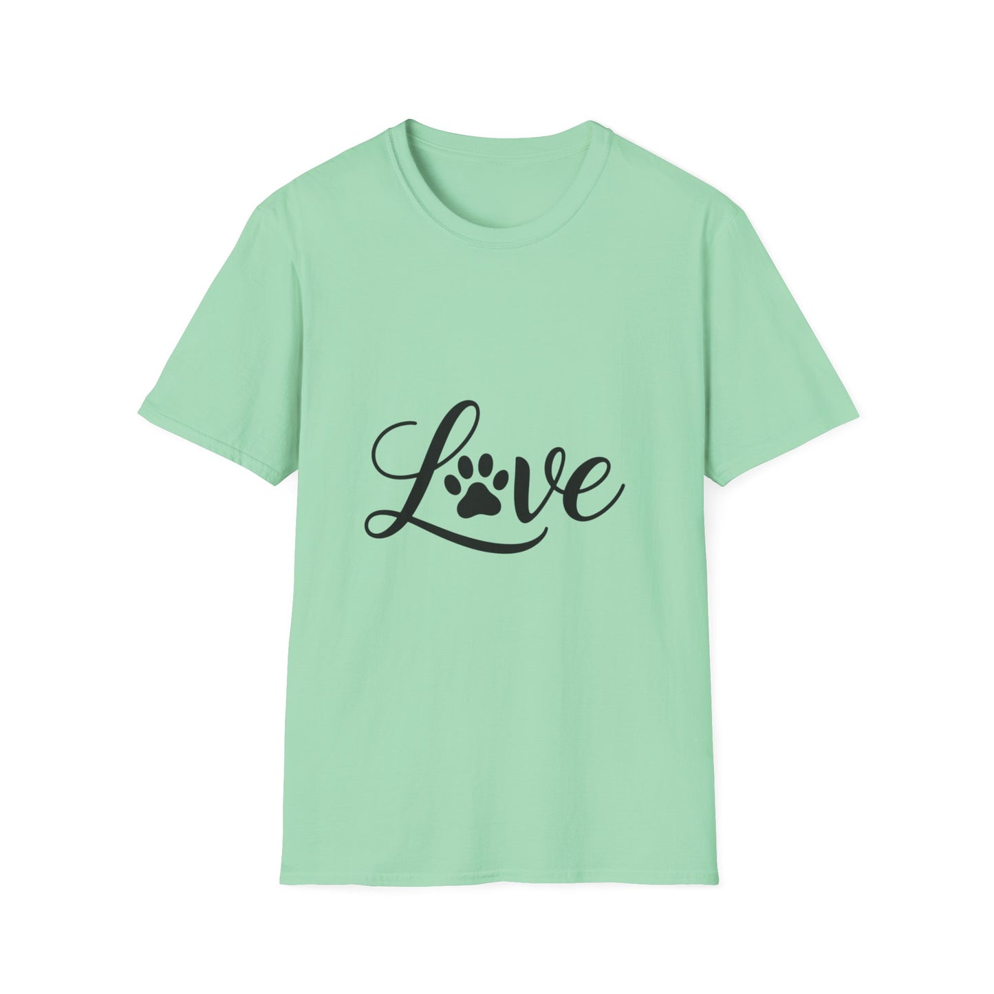Love Paw Print Unisex T-Shirt | Pet Lover Gift, Cute Animal Tee, Casual Wear, Gift for Dog Lovers, Adoption Awareness