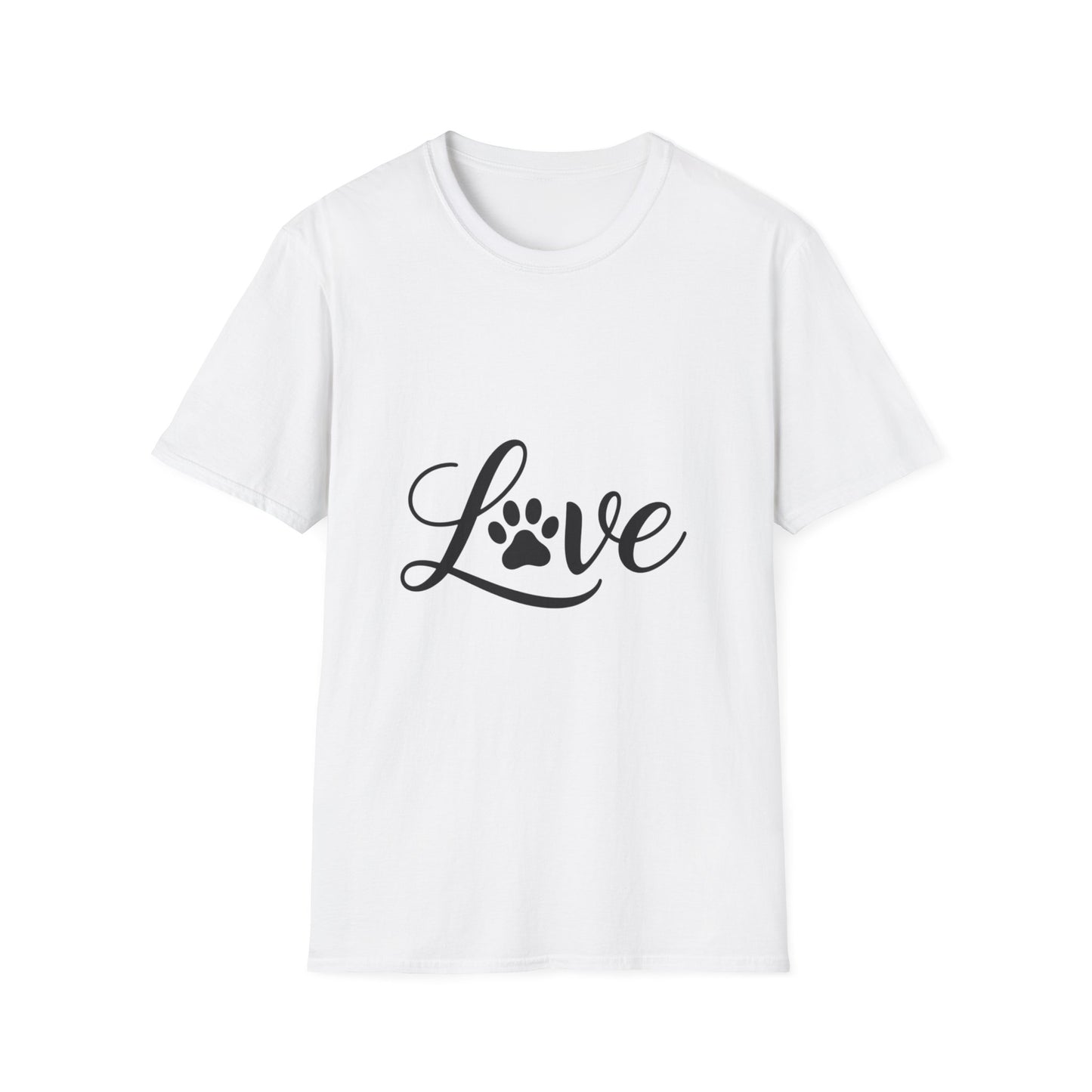 Love Paw Print Unisex T-Shirt | Pet Lover Gift, Cute Animal Tee, Casual Wear, Gift for Dog Lovers, Adoption Awareness