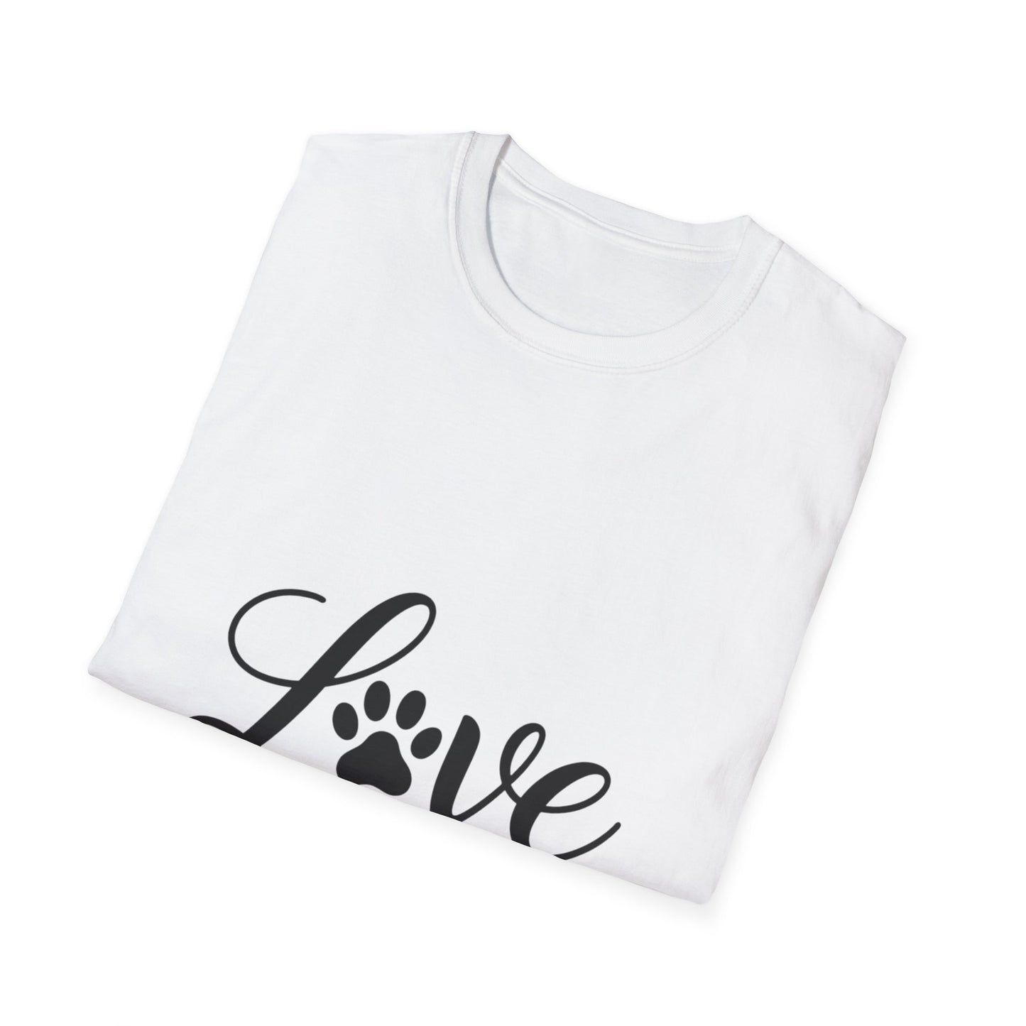 Love Paw Print Unisex T-Shirt | Pet Lover Gift, Cute Animal Tee, Casual Wear, Gift for Dog Lovers, Adoption Awareness
