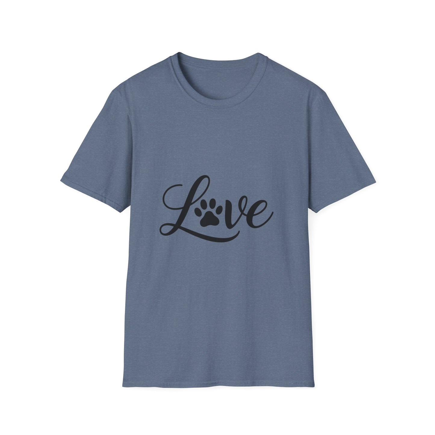 Love Paw Print Unisex T-Shirt | Pet Lover Gift, Cute Animal Tee, Casual Wear, Gift for Dog Lovers, Adoption Awareness