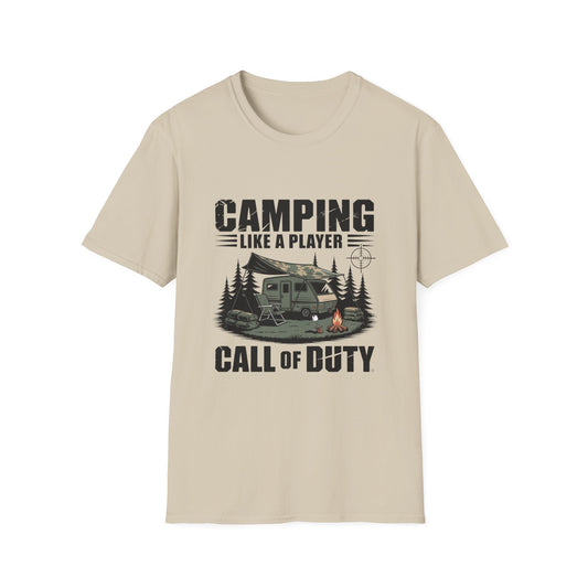 Camping Adventure Unisex Softstyle T-Shirt, Outdoor Enthusiast Tee, Gift for Gamers, Camping Lover Shirt, Casual Wear, Summer T-Shirt