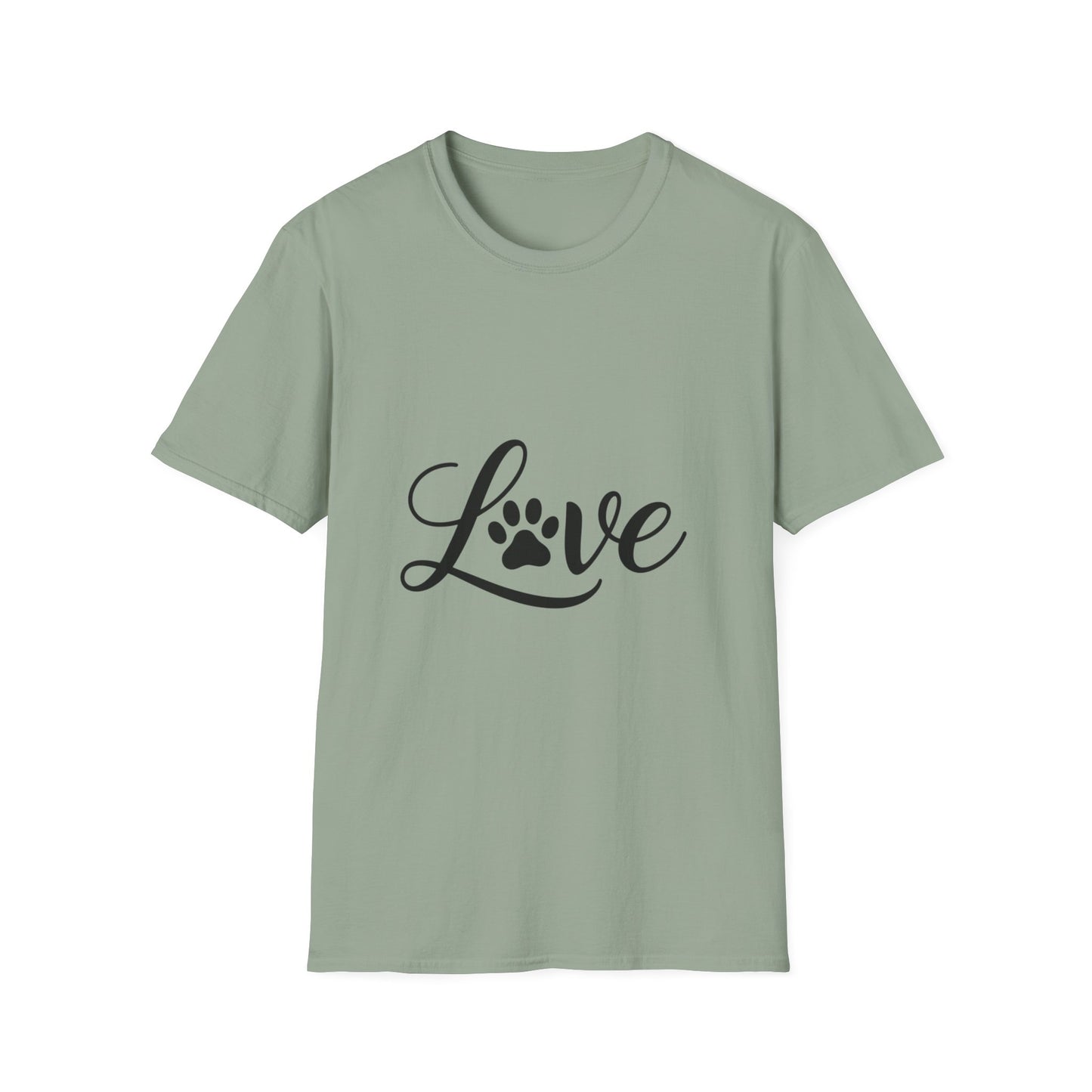 Love Paw Print Unisex T-Shirt | Pet Lover Gift, Cute Animal Tee, Casual Wear, Gift for Dog Lovers, Adoption Awareness