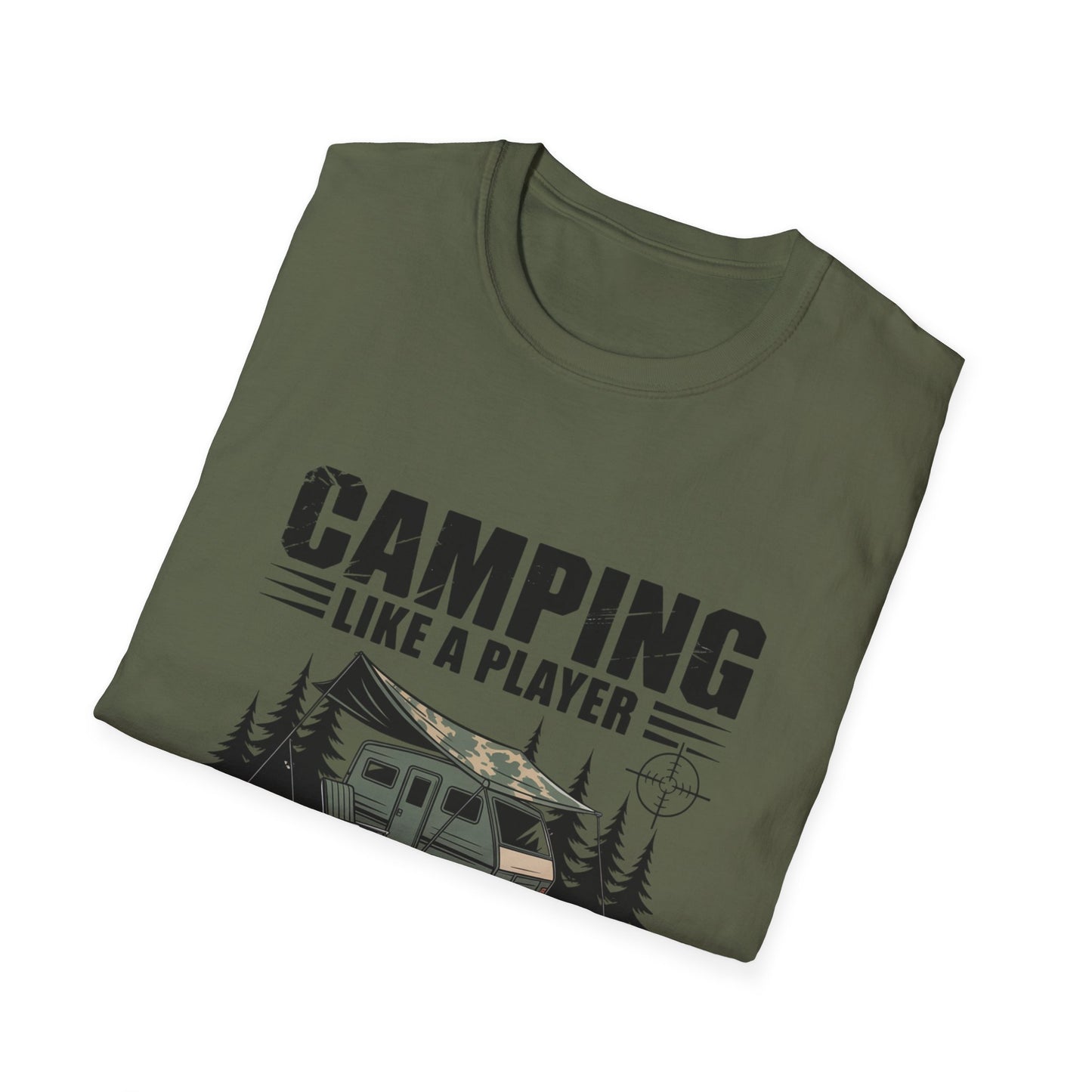 Camping Adventure Unisex Softstyle T-Shirt, Outdoor Enthusiast Tee, Gift for Gamers, Camping Lover Shirt, Casual Wear, Summer T-Shirt