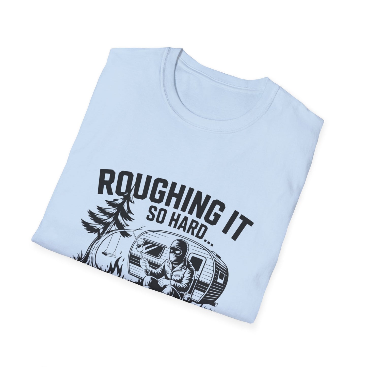 Roughing It T-Shirt, Outdoor Adventure Shirt, Camping Gift, Men's Camping Tee, Funny Vacation Shirt, Nature Lover Apparel
