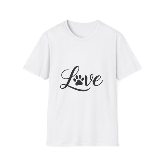 Love Paw Print Unisex T-Shirt | Pet Lover Gift, Cute Animal Tee, Casual Wear, Gift for Dog Lovers, Adoption Awareness